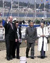 Norwegian king, queen visit yacht habor